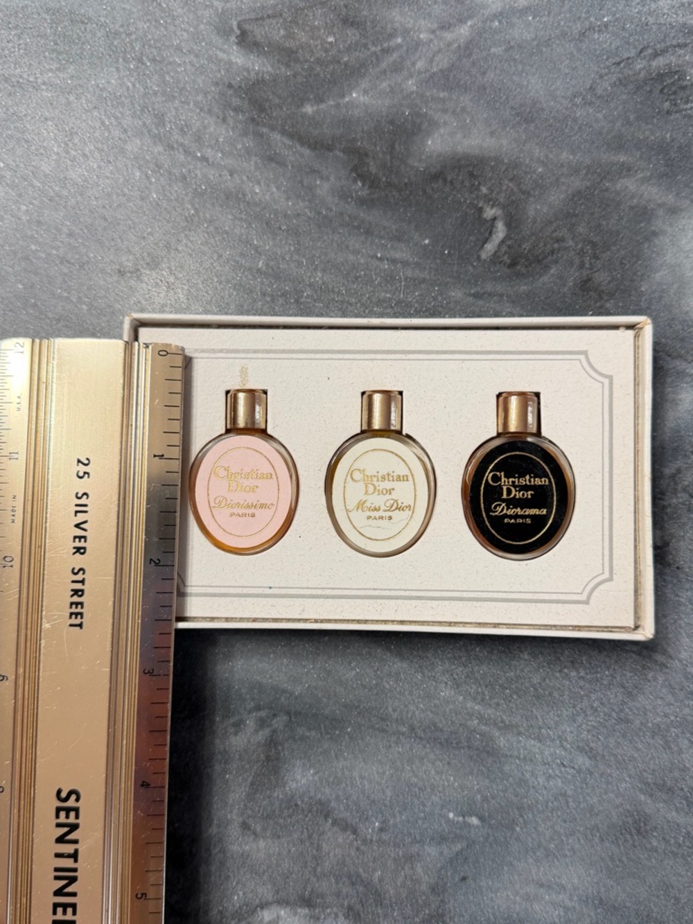 Vintage Christian Dior Mini Bottle Set Miss Dior Diorama Diorissimo - Picture 4 of 8